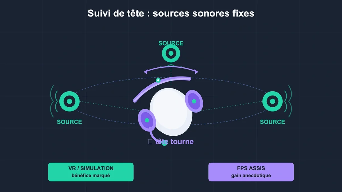 Casque de gaming affichant la fonctionnalité de suivi de tête en réalité virtuelle